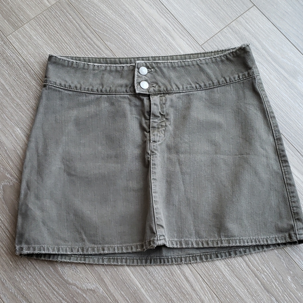 Paper Denim & Cloth olive green mini skirt